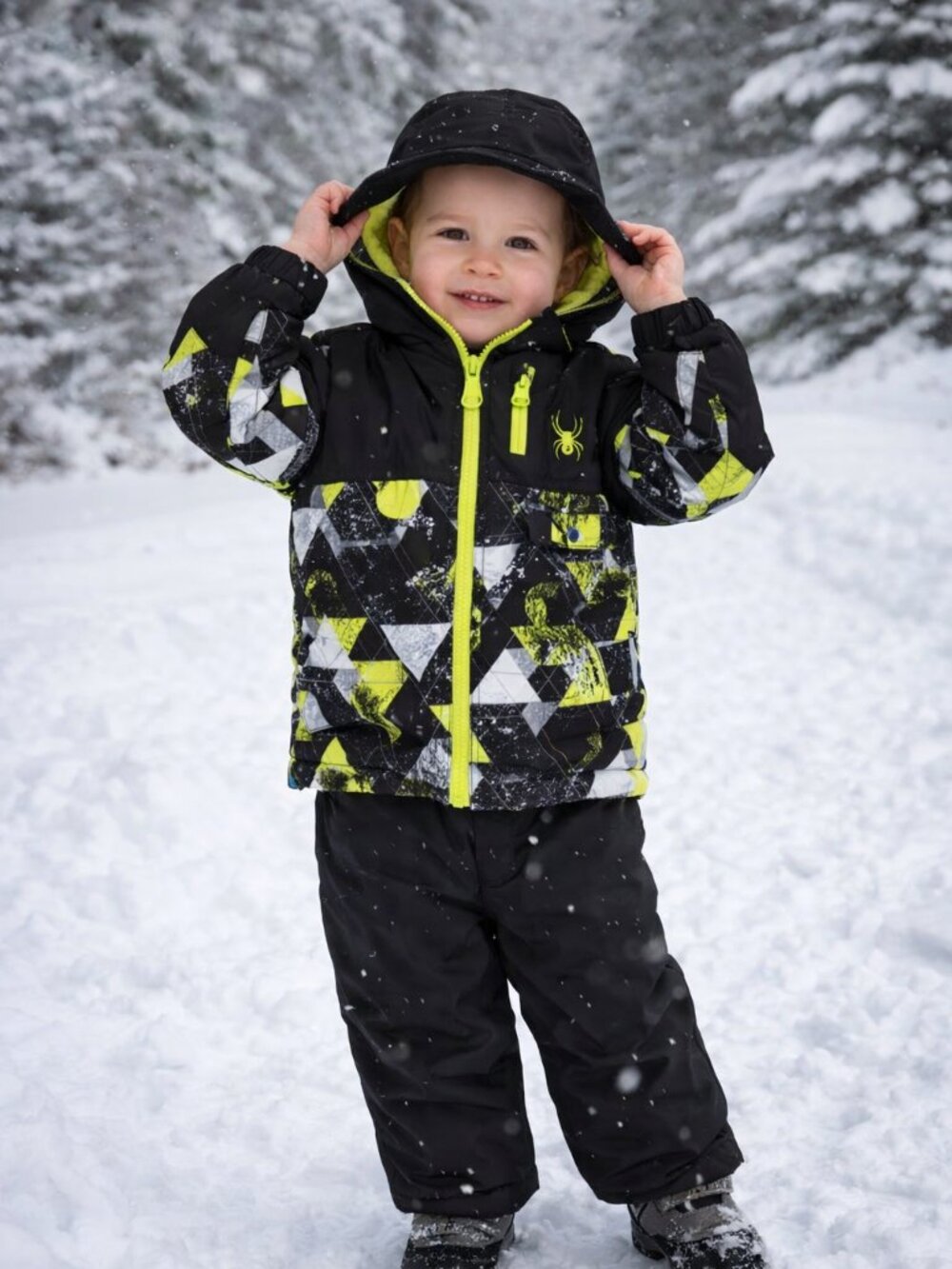 Spyder 2T Snowsuit Set NWT Black Neon Ski Jacket Bib Pants Winter Outfit